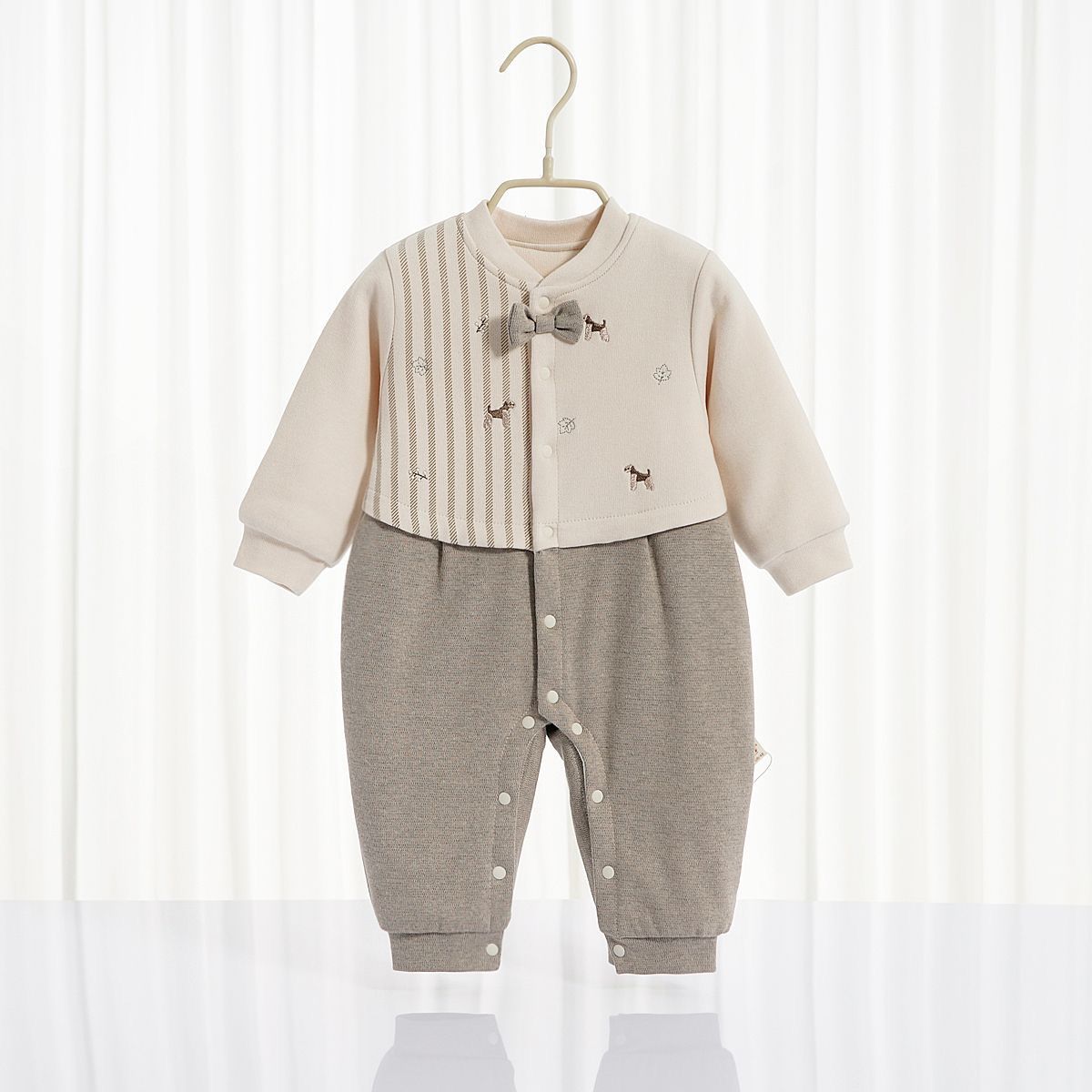 Warm dog print romper