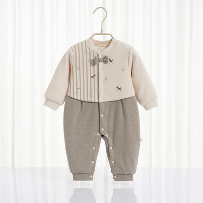 Warm dog print romper