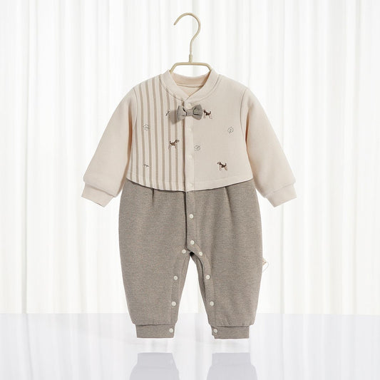 Warm dog print romper
