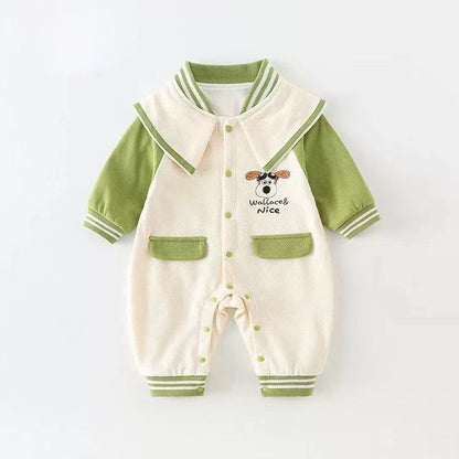 Green stripe romper