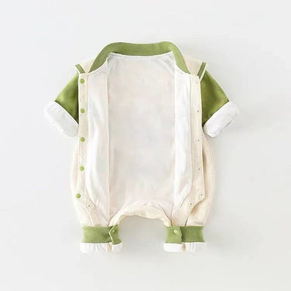 Green stripe romper