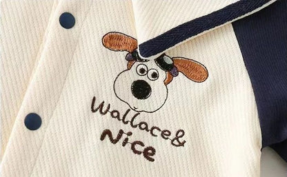 Blue stripe dog print