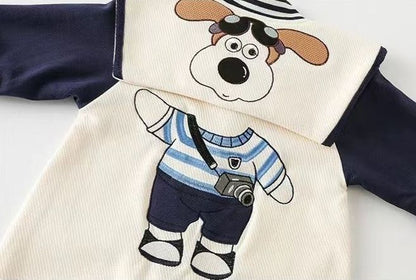 Blue stripe dog print