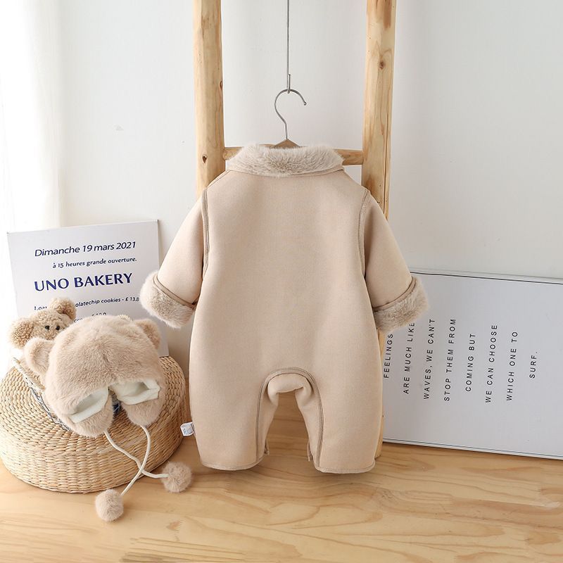 Super warm puppy embroidery romper