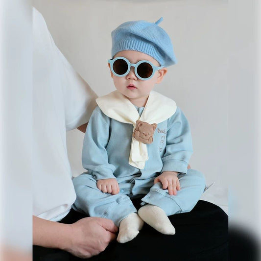 Blue cozy cub with detachable collar
