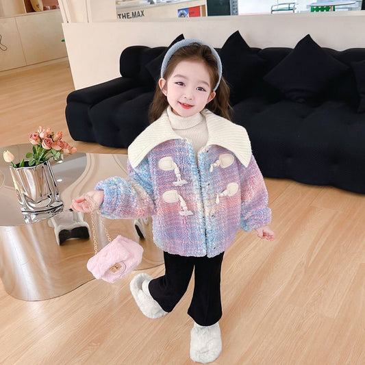 Rainbow tone warm jacket