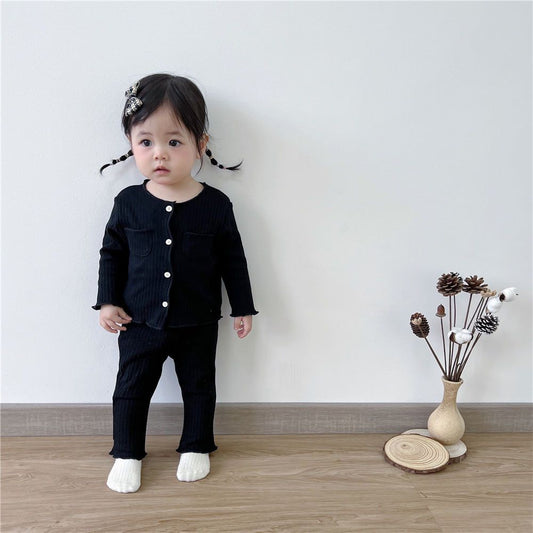 2Pc semi warm black cord set