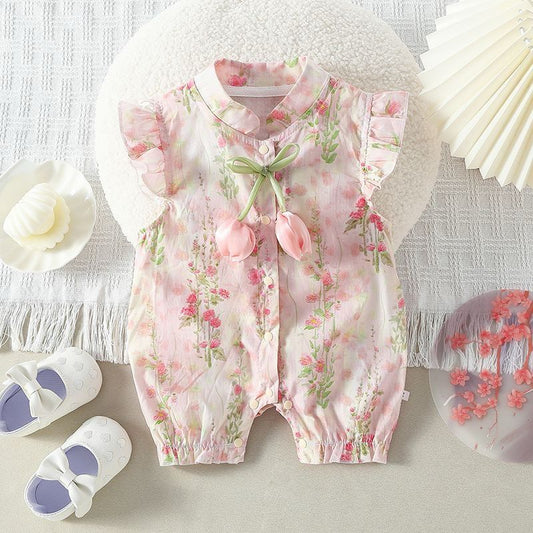 Tulip Garden Baby Romper (Pink)