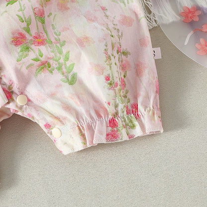Tulip Garden Baby Romper (Pink)