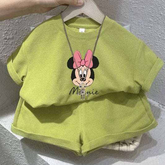 Cotton Mickey short set (Green)