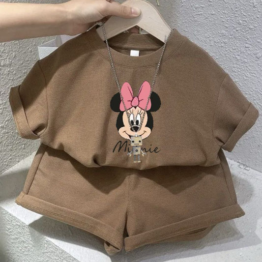 Cotton Mickey Short set(Brown)