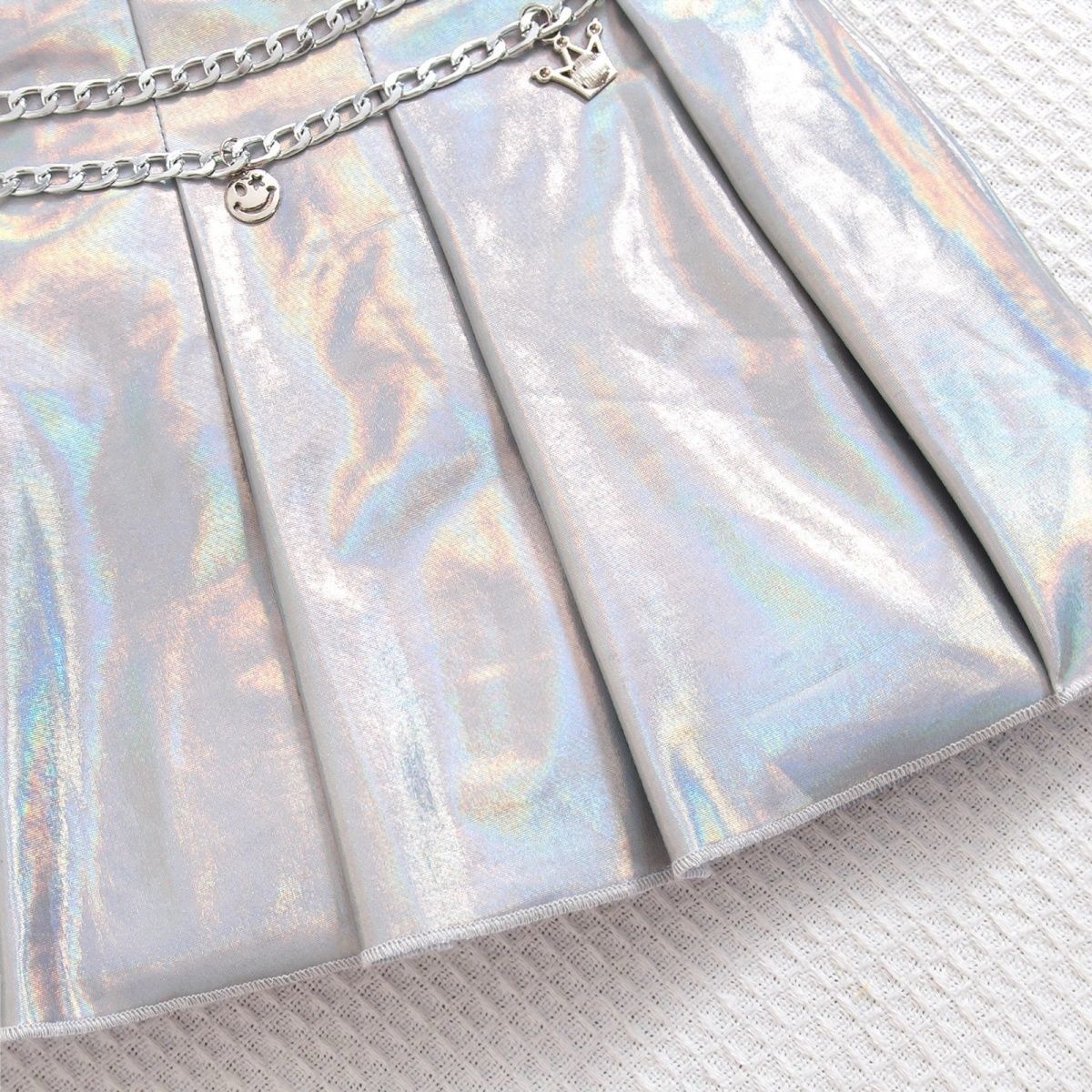 2 PC SET With soft Foil Skirt and chain and cotton t shirt
