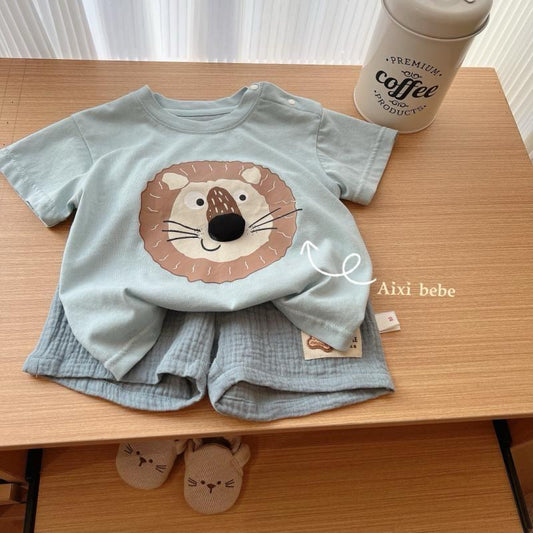 Lion Cotton short Set