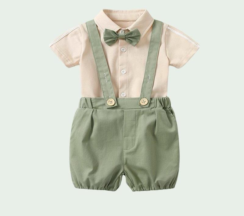 Dungaree 2 pc set with Bow tie