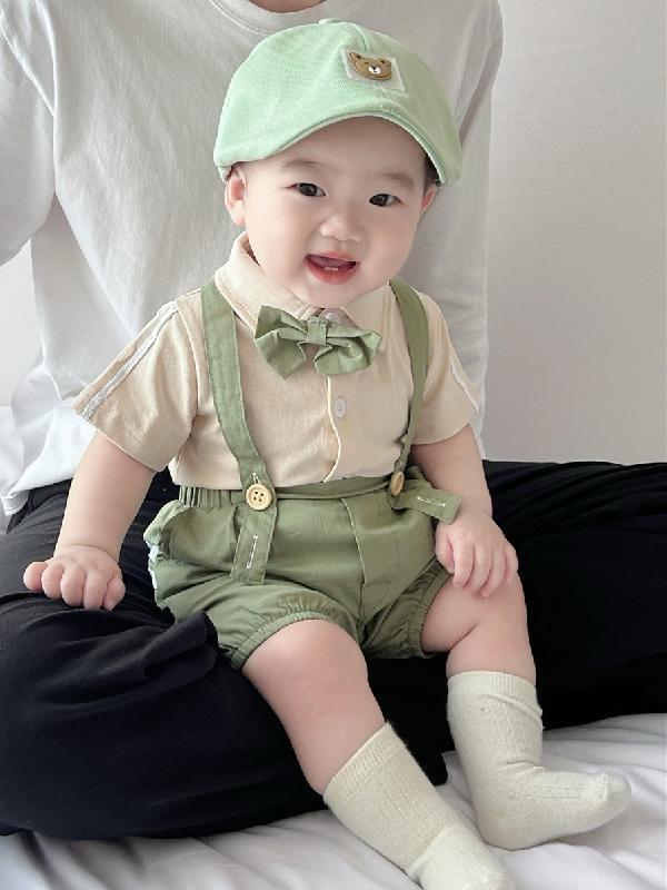 Dungaree 2 pc set with Bow tie