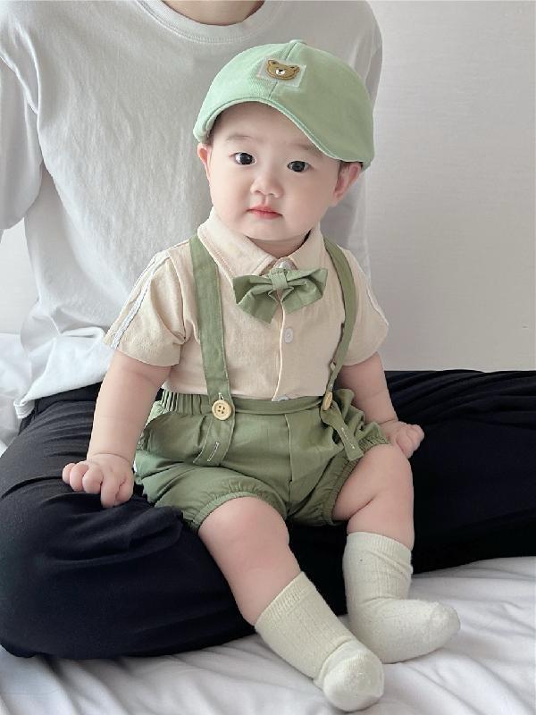 Dungaree 2 pc set with Bow tie
