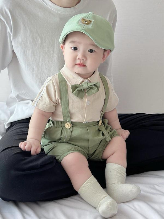 Dungaree 2 pc set with Bow tie