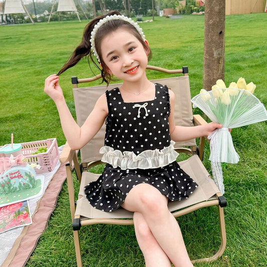 Polka Dot top and skirt short divider
