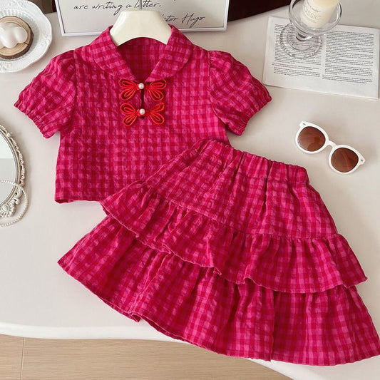 Cotton skirt top set