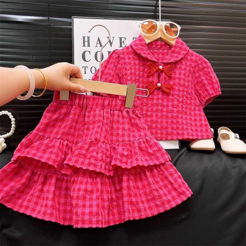 Cotton skirt top set
