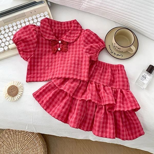 Cotton skirt top set