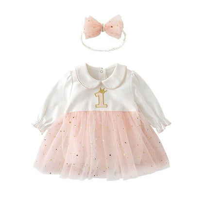 1st Birthday Party dress with Hairband