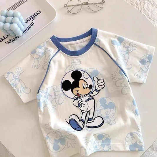 Blue Mickey Cotton T shirt