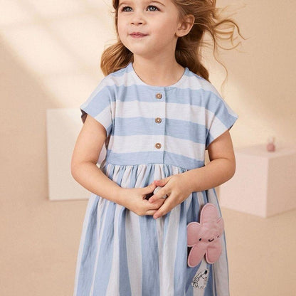 Stripe flower cotton Frock