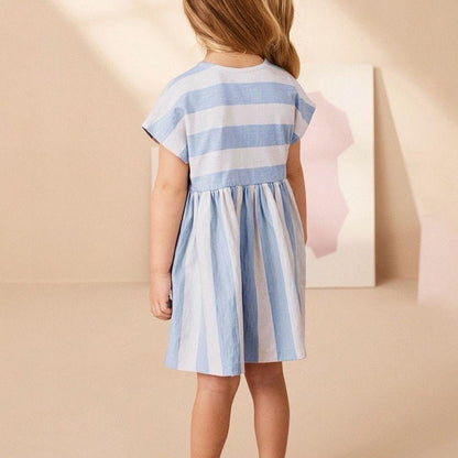 Stripe flower cotton Frock