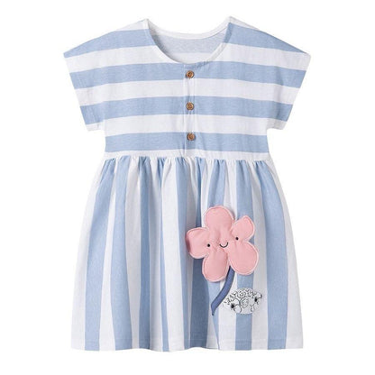 Stripe flower cotton Frock