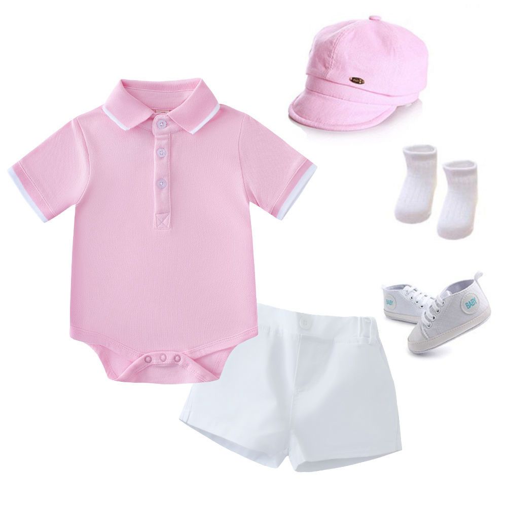 Sporty Look pink and white 5 pc set