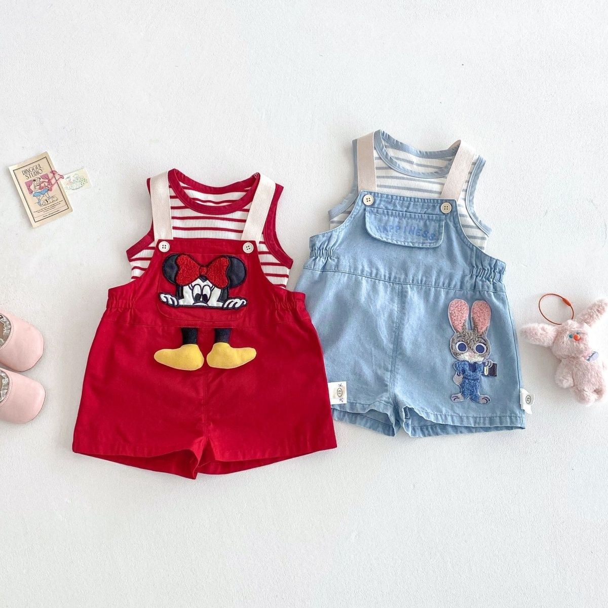 Cute Minnie Dungaree set