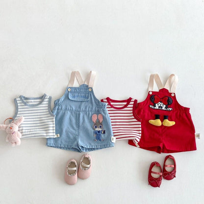 Cute Minnie Dungaree set
