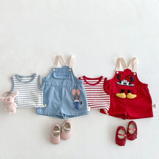 Cute Minnie Dungaree set