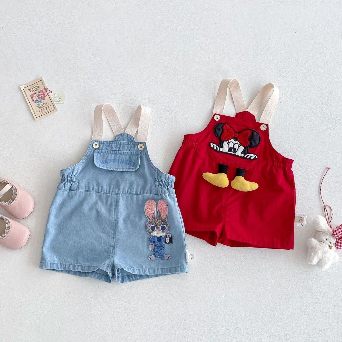 Cute Minnie Dungaree set