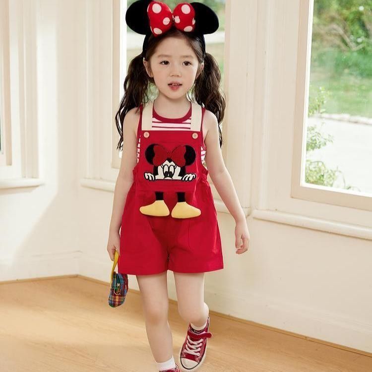 Cute Minnie Dungaree set