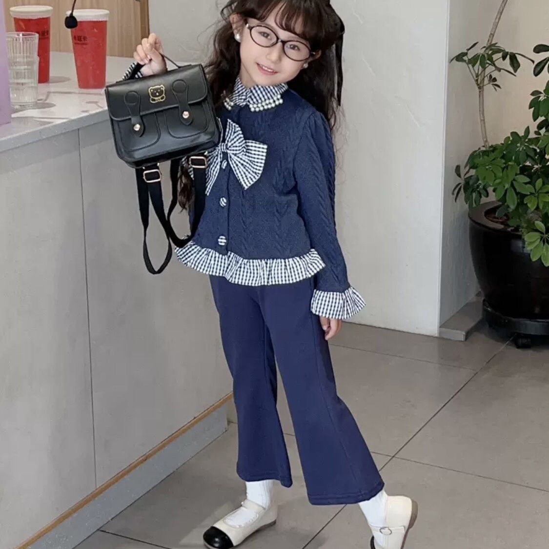 Navy Bow Delight
