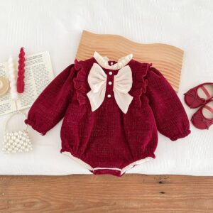 Cherry Red Bow Romper