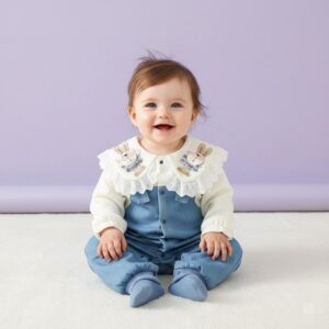 Bunny Lace Denim Romper