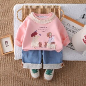 Sweet Diary Lace-Trim Kids Co-ord Set