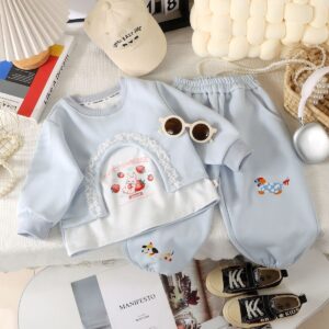 Strawberry Bunny Sky Blue Lounge Set