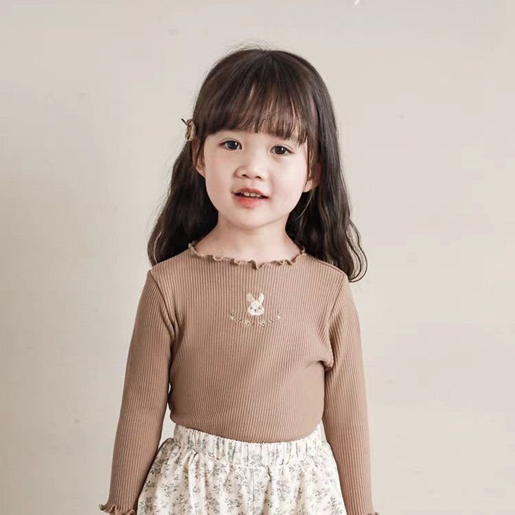 Baby Girl Ribbed Bunny Embroidered Top - Image 2