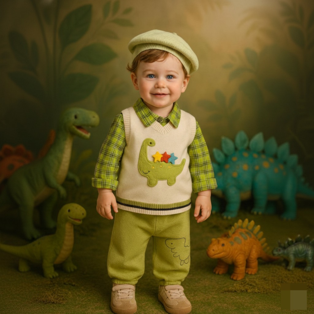 Baby Boy Dino Adventure 3-Piece Outfit Set