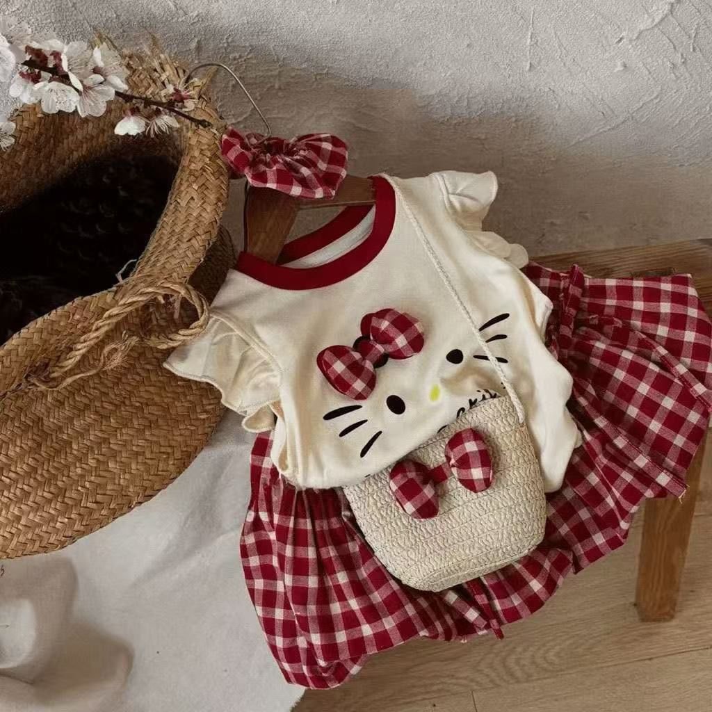 Hello Kitty Red Checkered Bow Dress Set - Image 7