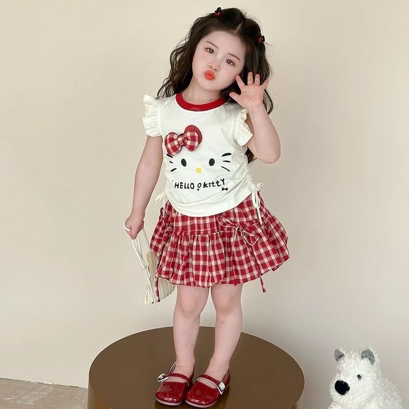 Hello Kitty Red Checkered Bow Dress Set - Image 4