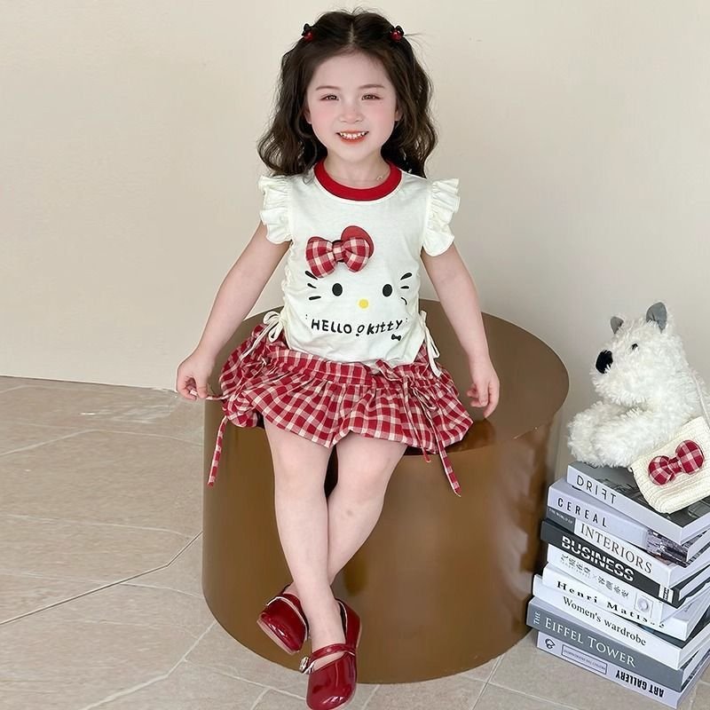 Hello Kitty Red Checkered Bow Dress Set - Image 3