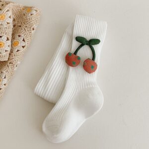 Cherry Snuggle White Full Pant Stockings