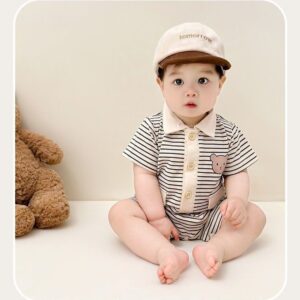 Tiny Teddy Stripe Romper