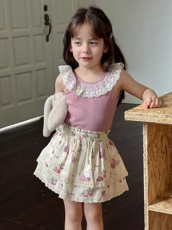 Vintage Rose Floral Skirt Set - Image 6