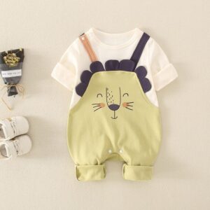 Little Lion Dungaree Baby Romper
